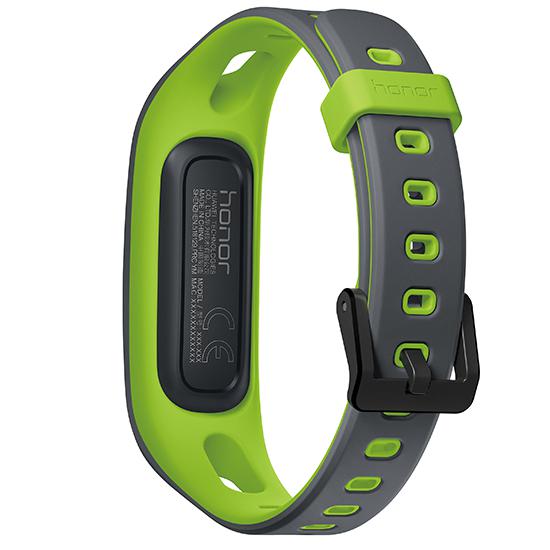 green fitness tracker back view