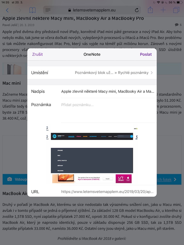 iPad Web OneNote Simple