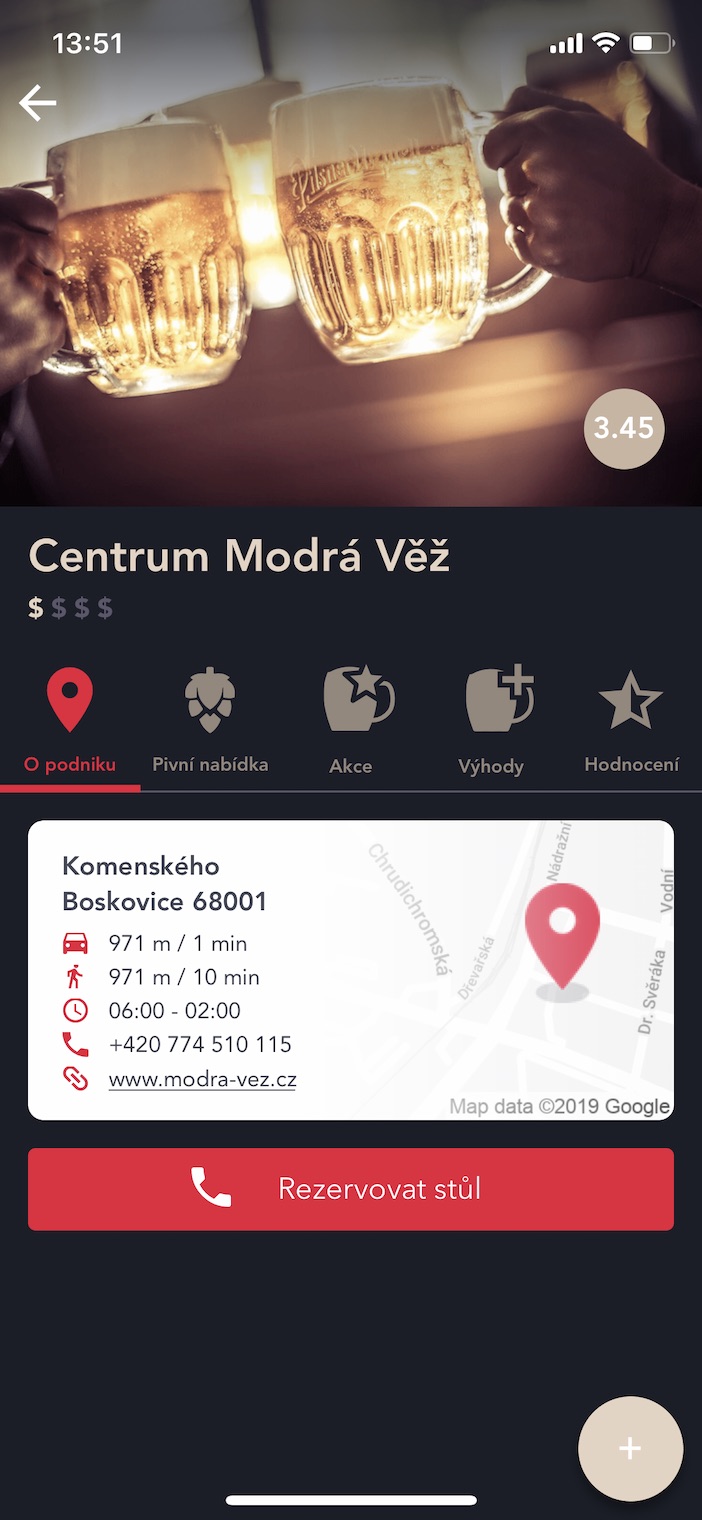 restaurant info page