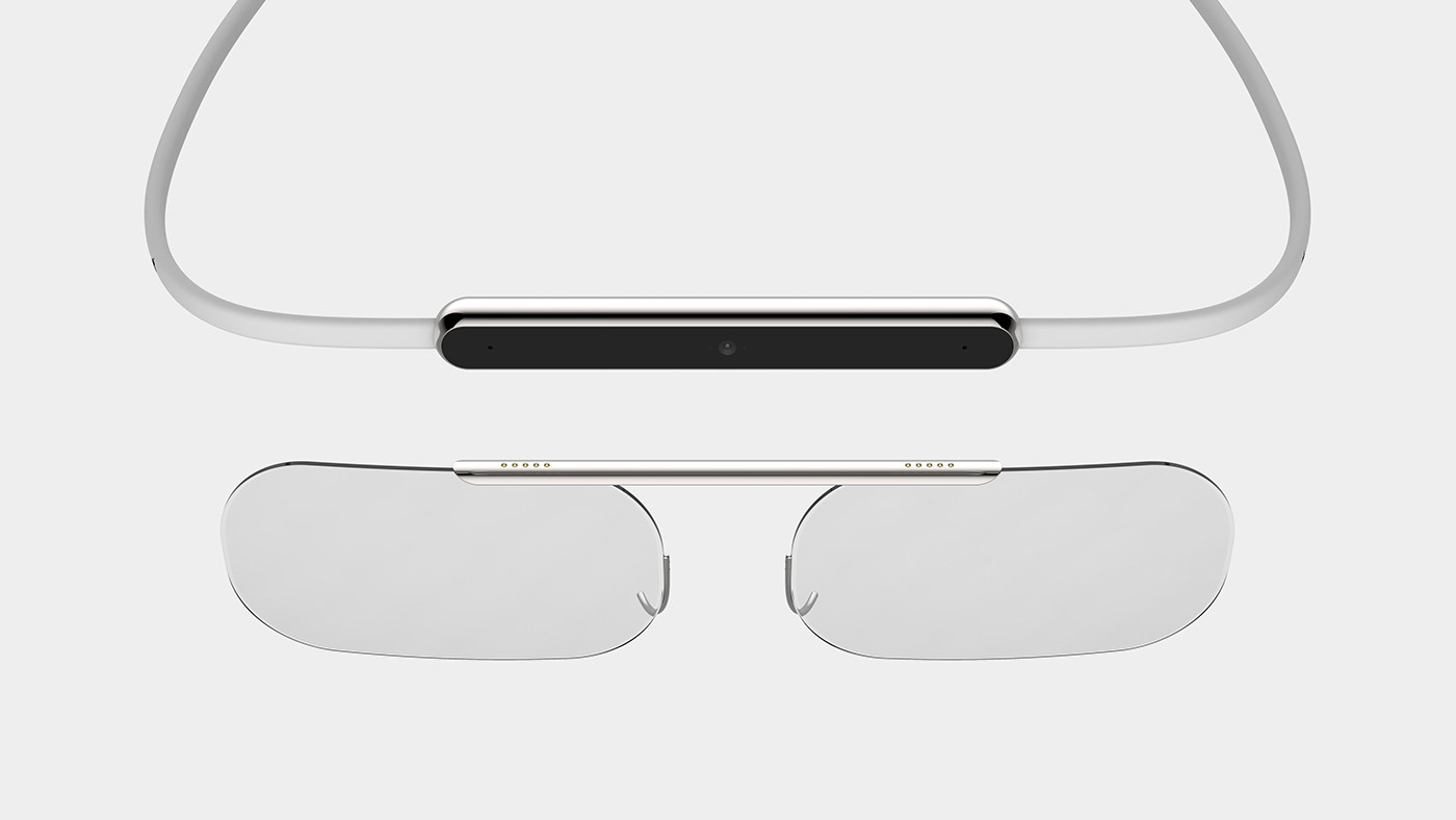 smart glasses frame top view