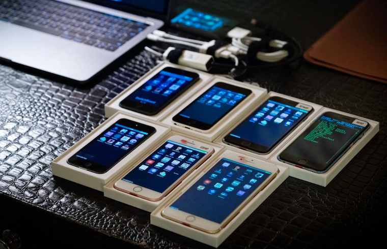 smartphones on table