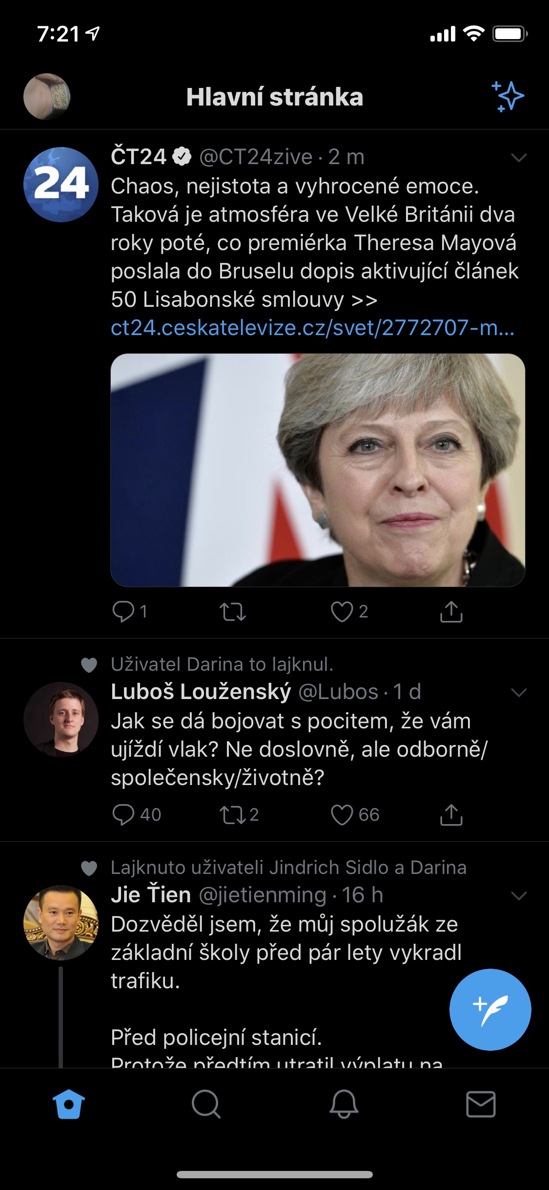twitter feed with news