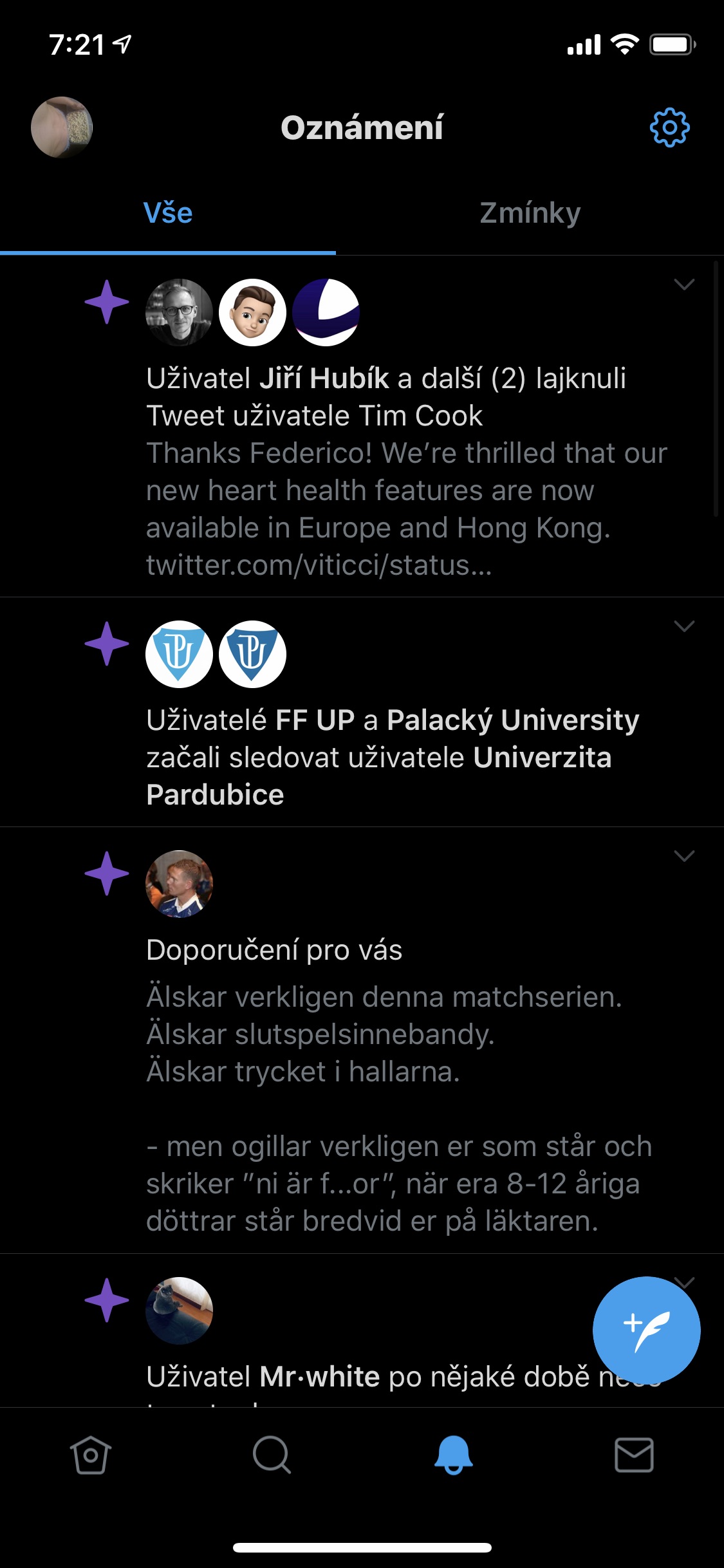 twitter notifications screen