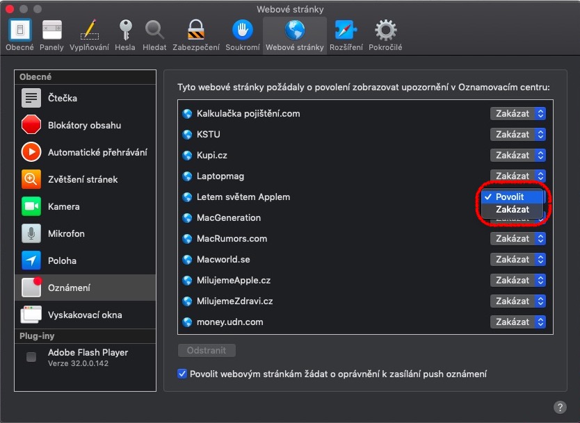 website permissions settings