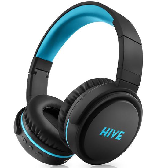 black blue over ear headphones