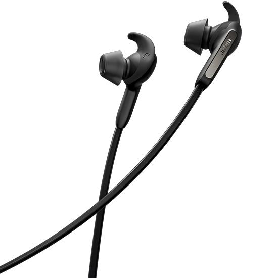 black earphones closeup