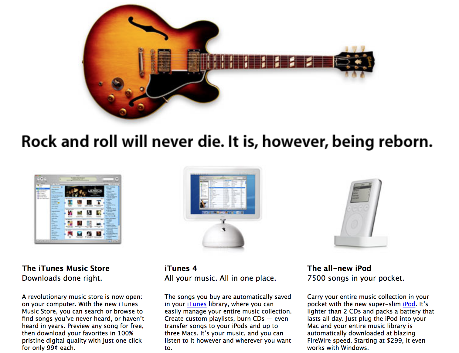 guitar itunes ipod advertisement