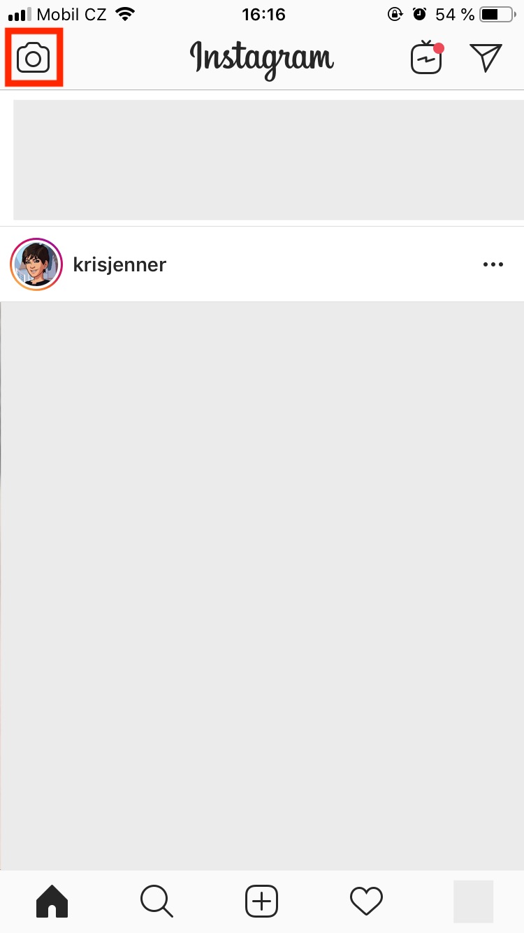 instagram home screen