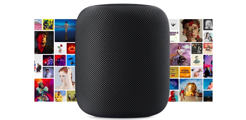 smart speaker with album covers