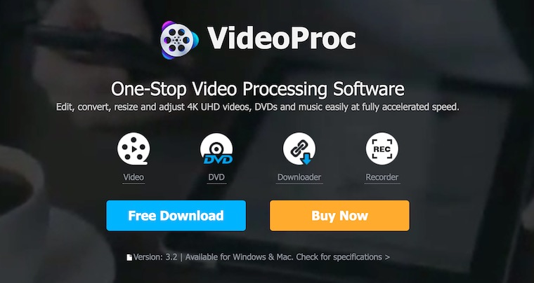 videoproc software interface