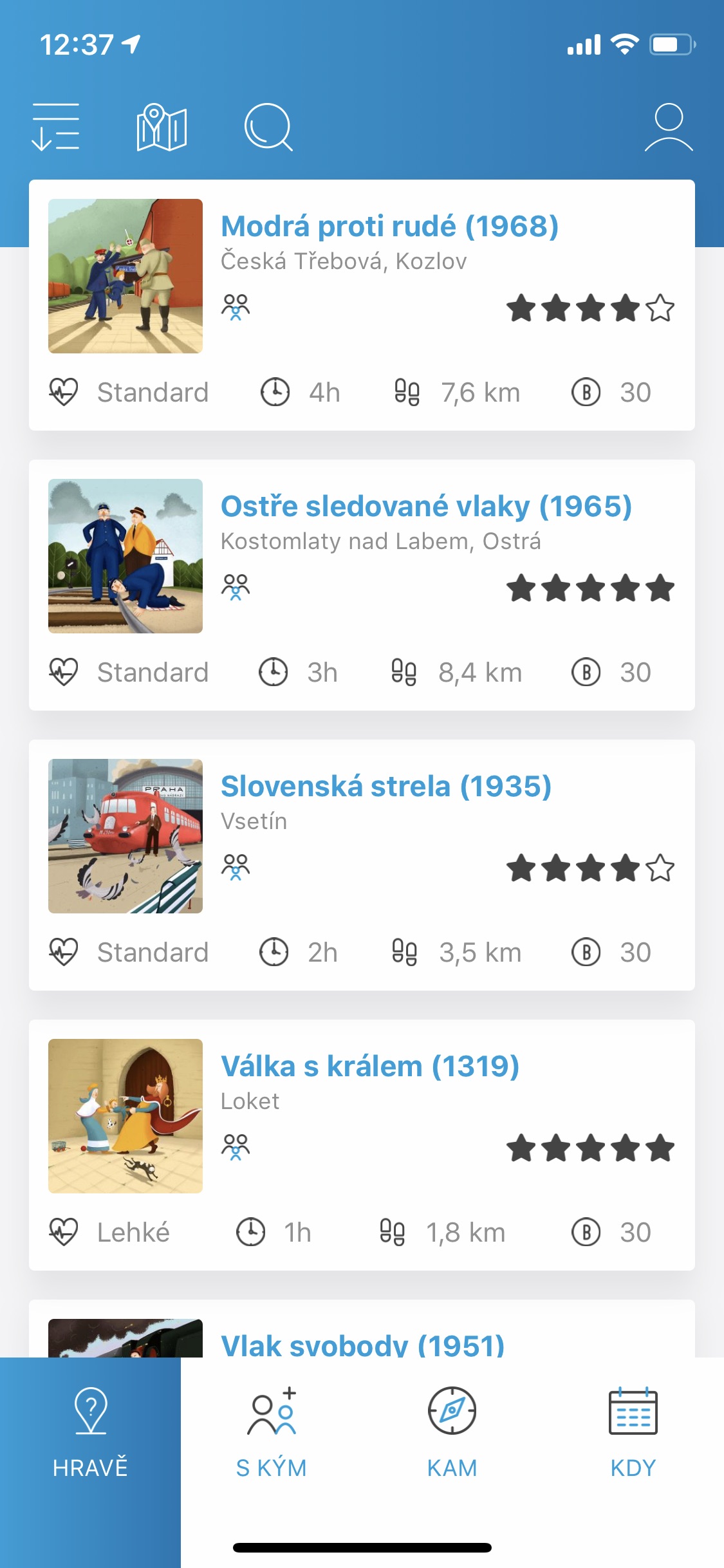 app historical journey info