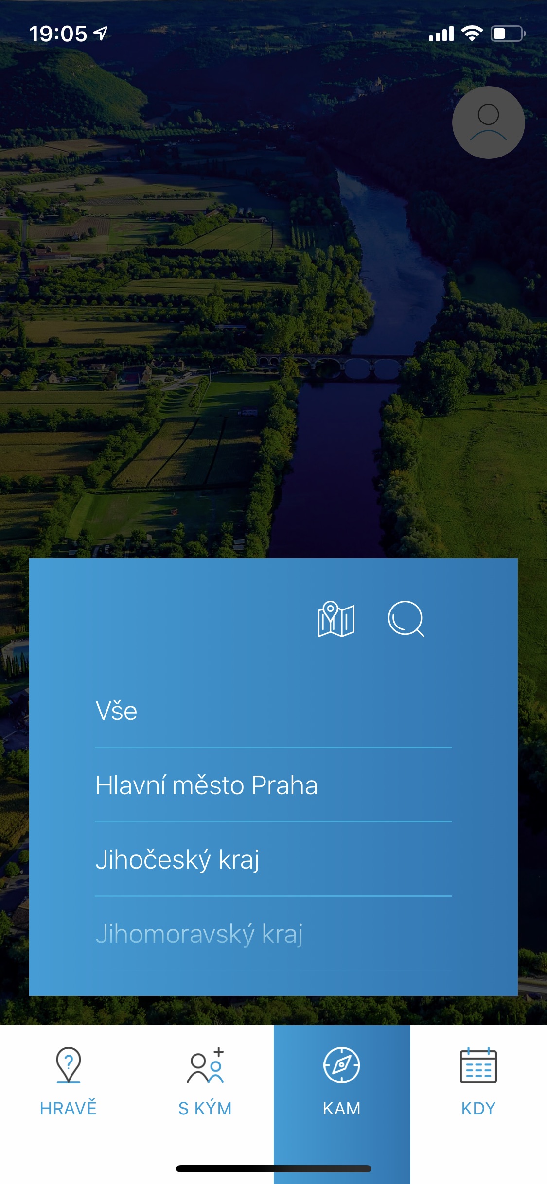 app menu location options
