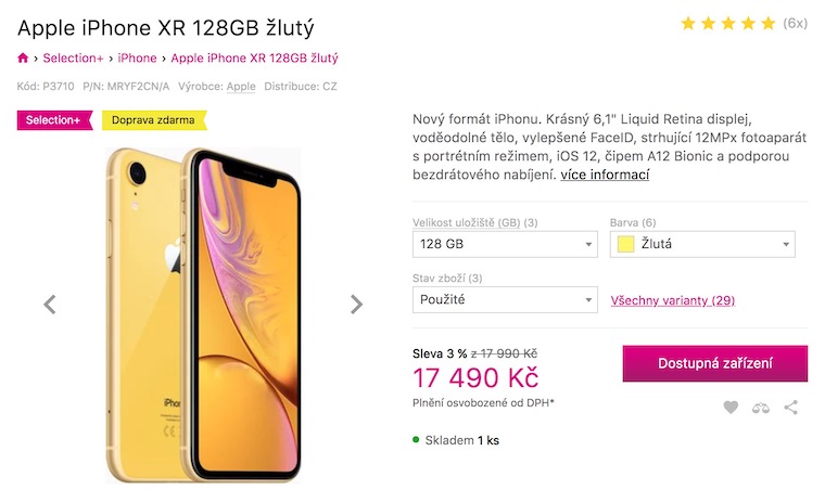 apple iphone xr yellow product page