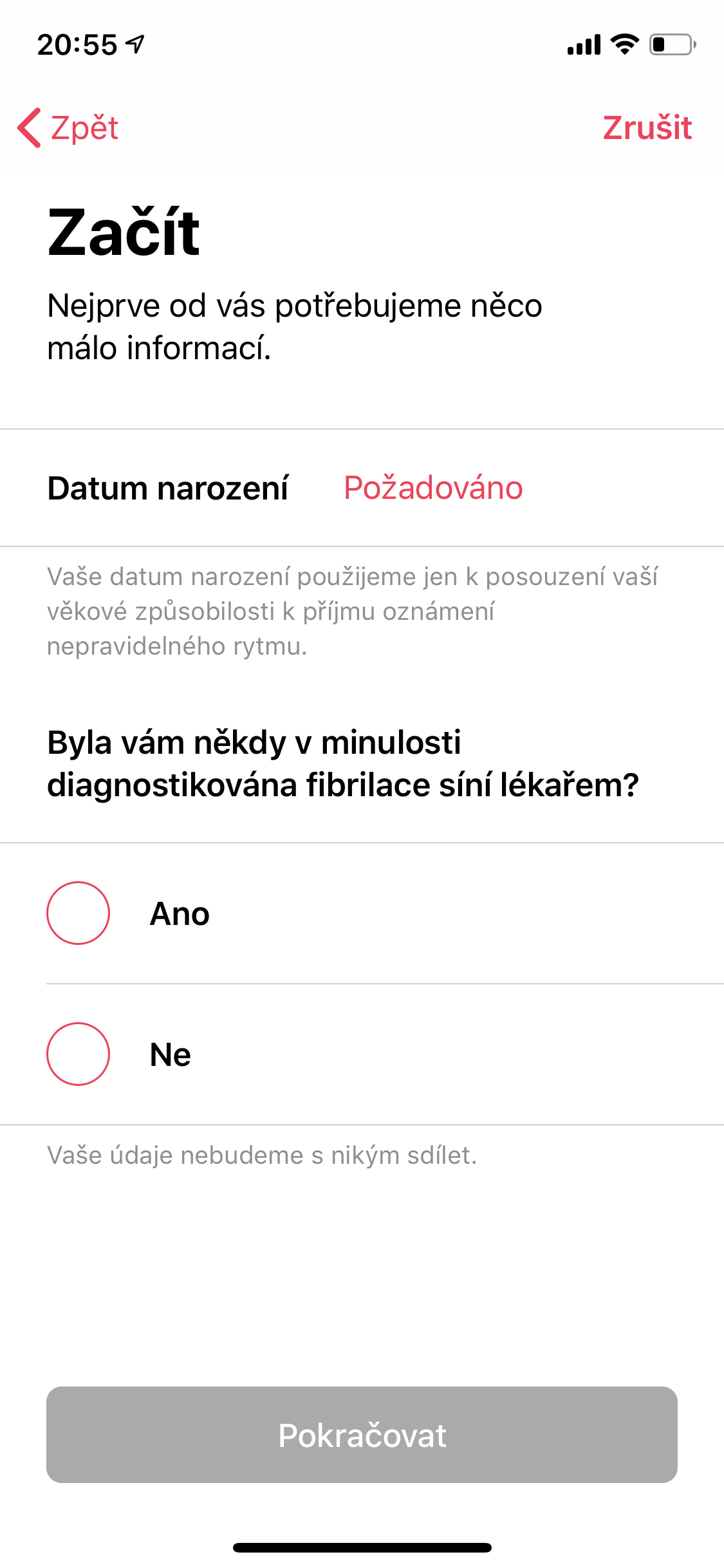 apple watch health questionnaire