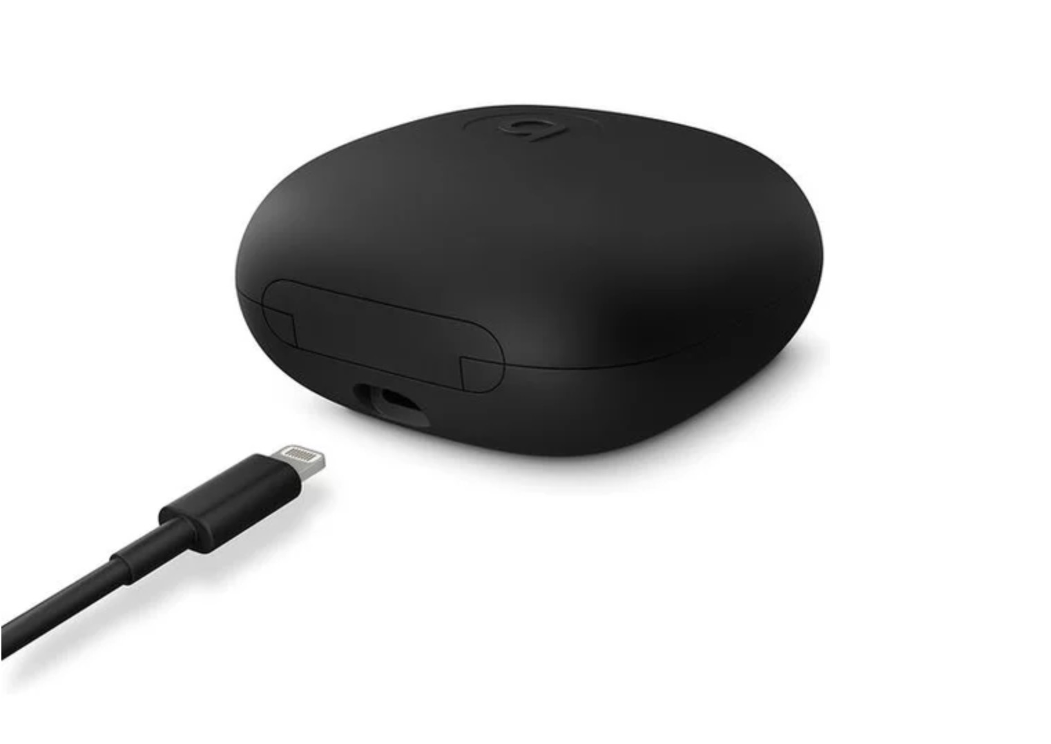 black earbuds charging case