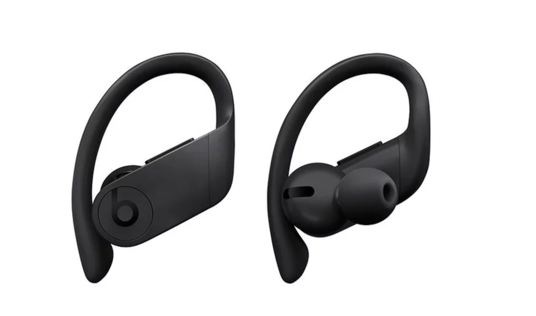 black earbuds front view