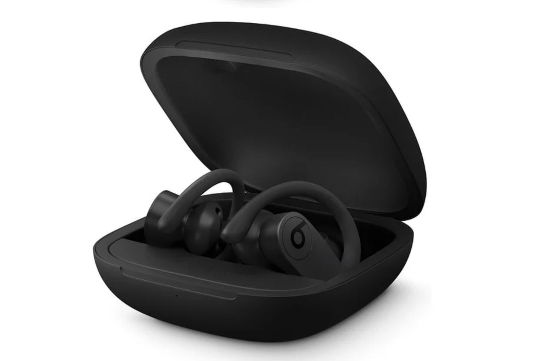 black earbuds open case