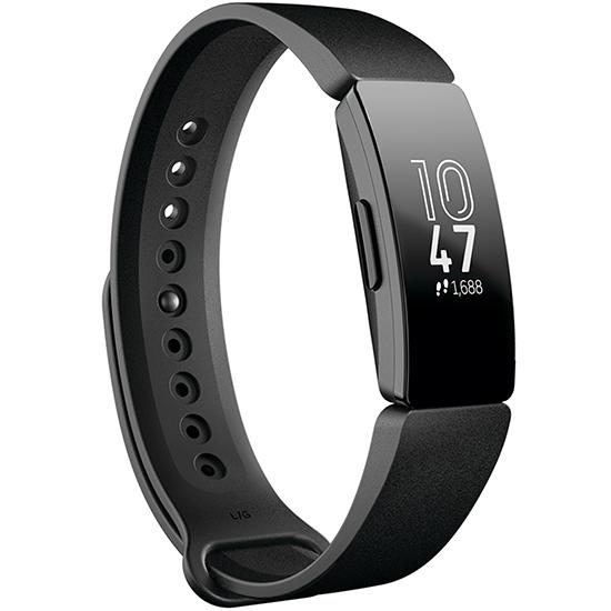 black fitness tracker front view