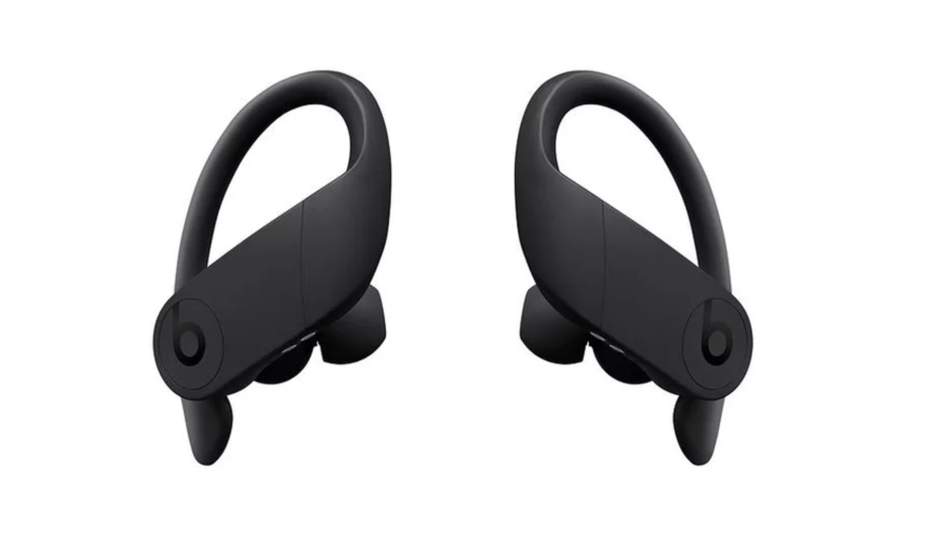 black wireless earbuds