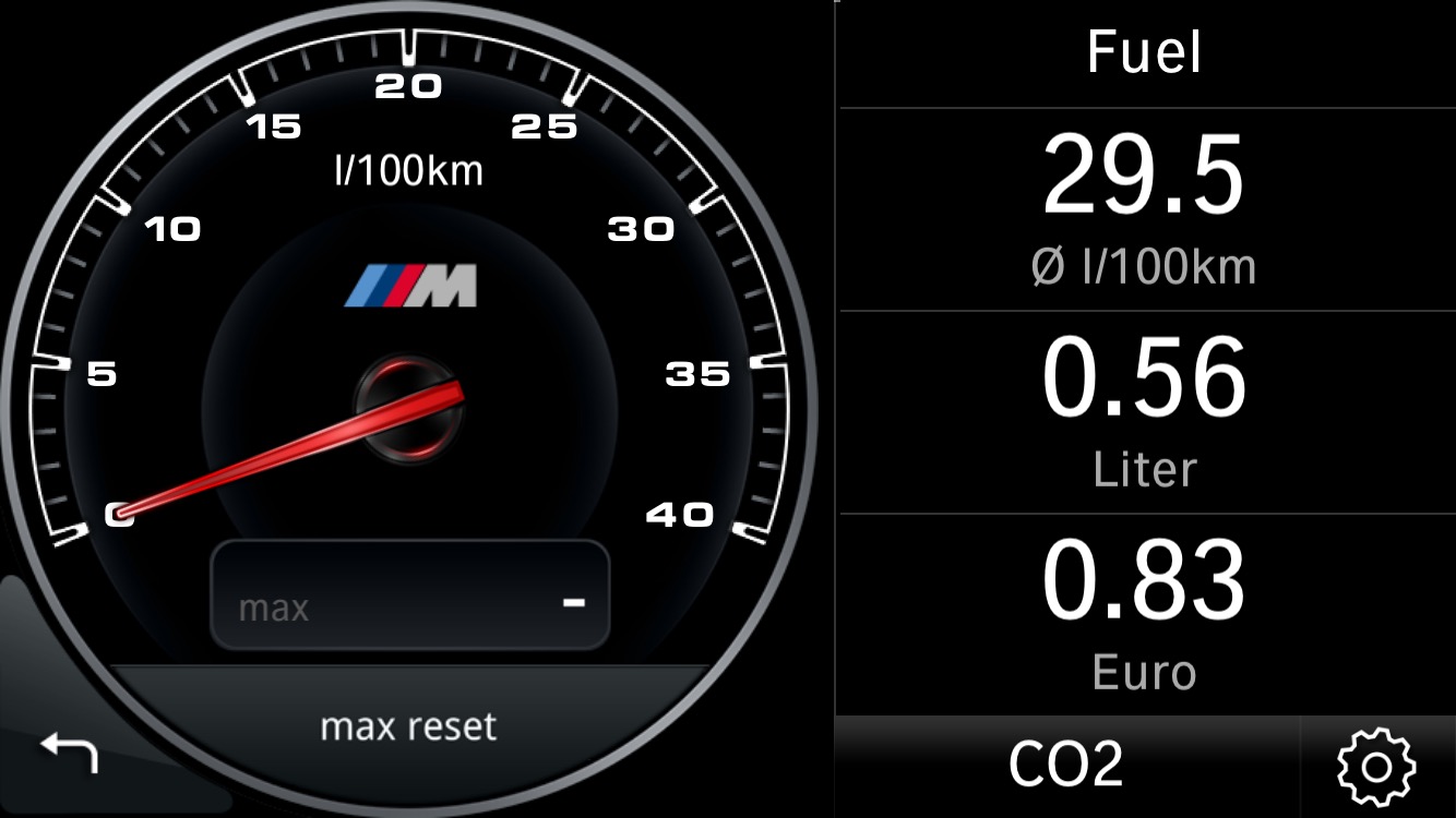 bmw fuel consumption display