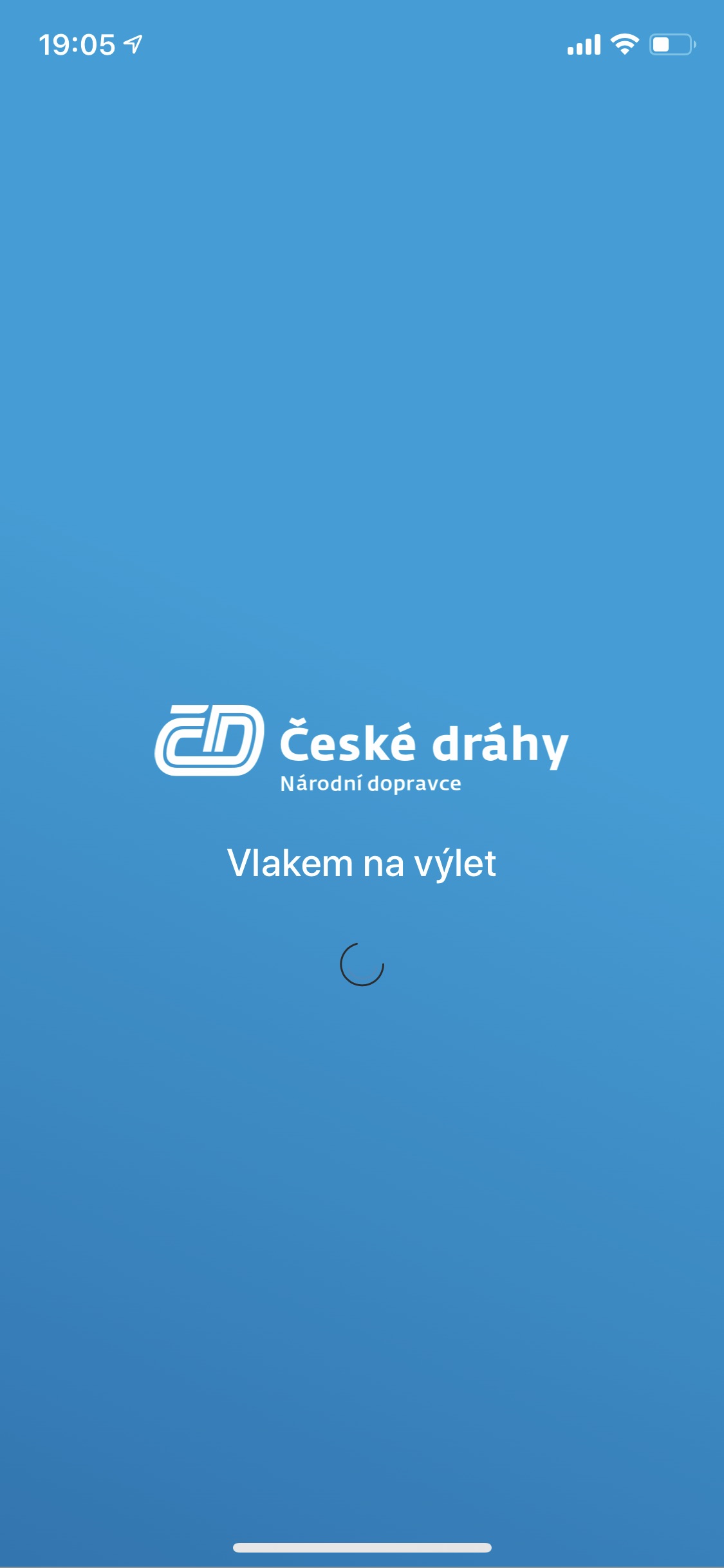 ceske drahy app start screen