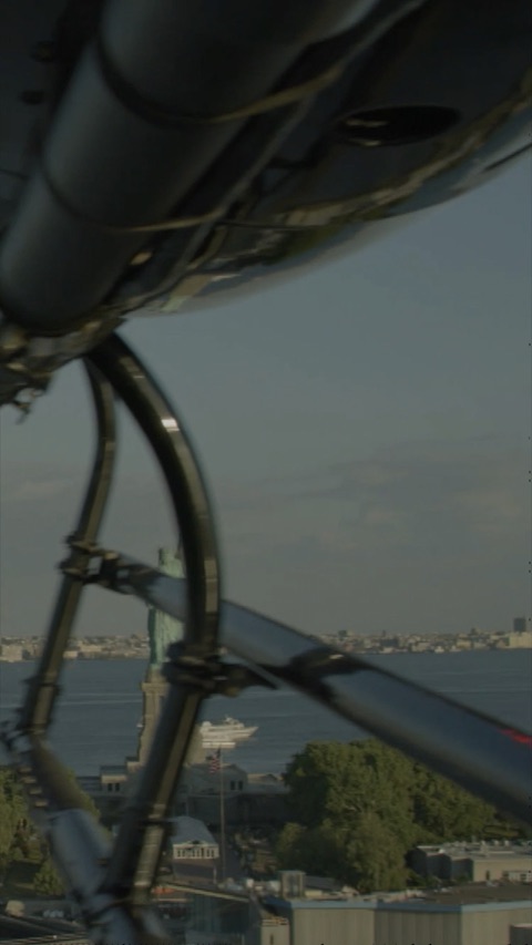helicopter view statue of liberty