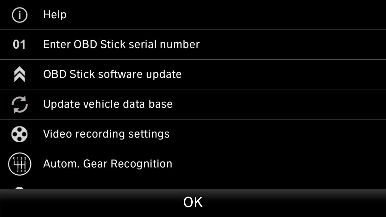 obd software settings menu