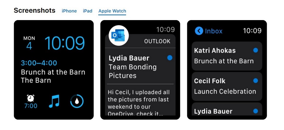 Používání Outlooku na Apple Watch 4 je teď o poznání příjemnější