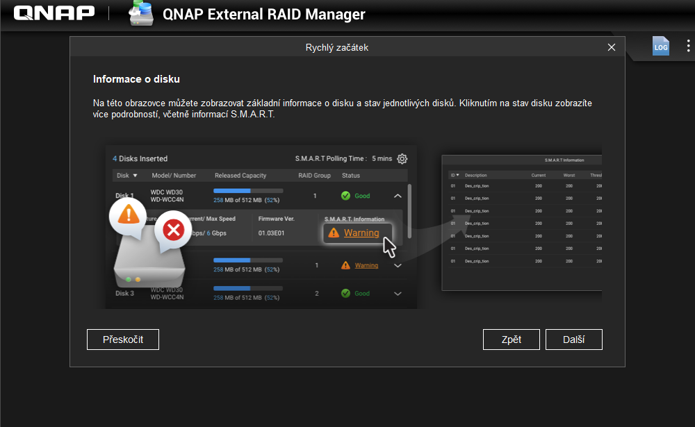 qnap raid manager disk info