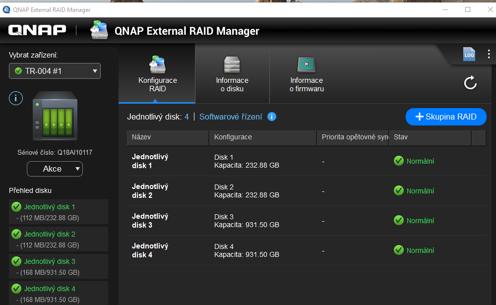 qnap raid manager disk status