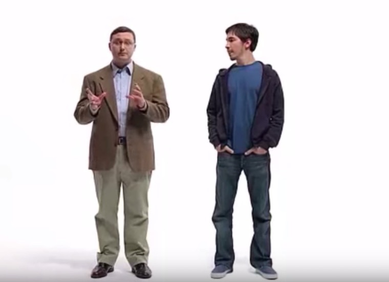 two men talking different styles