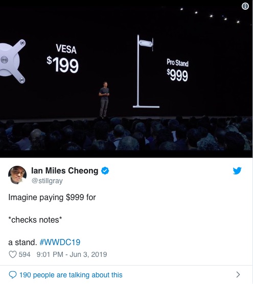 apple stand price tweet