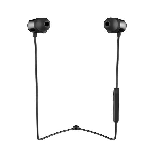 black earphones front view