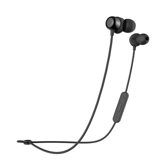 black earphones with control