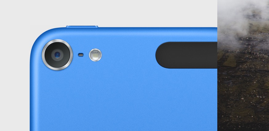 blue ipod camera closeup