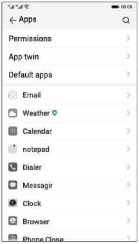 default apps list weather