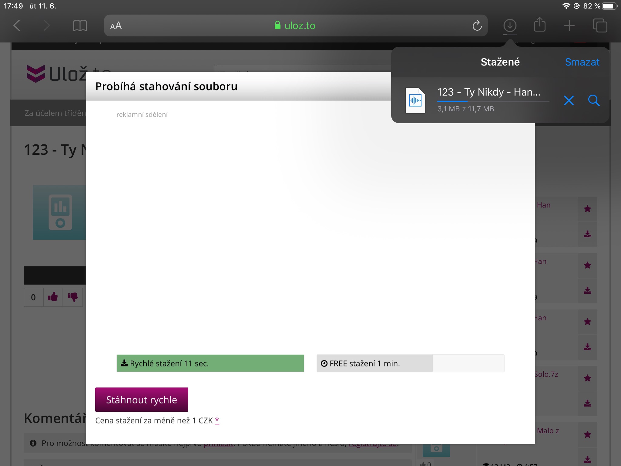 download complete notification