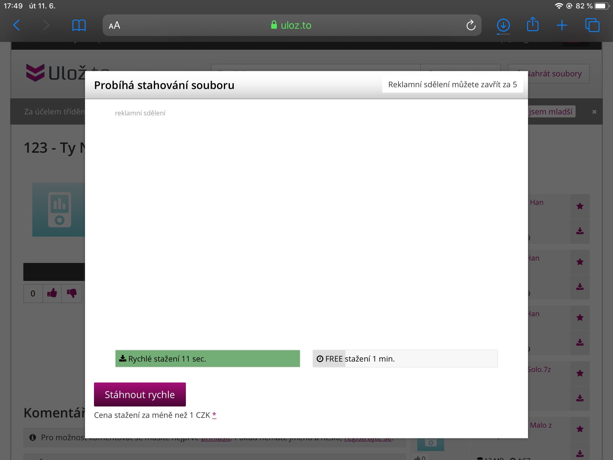 download progress screen