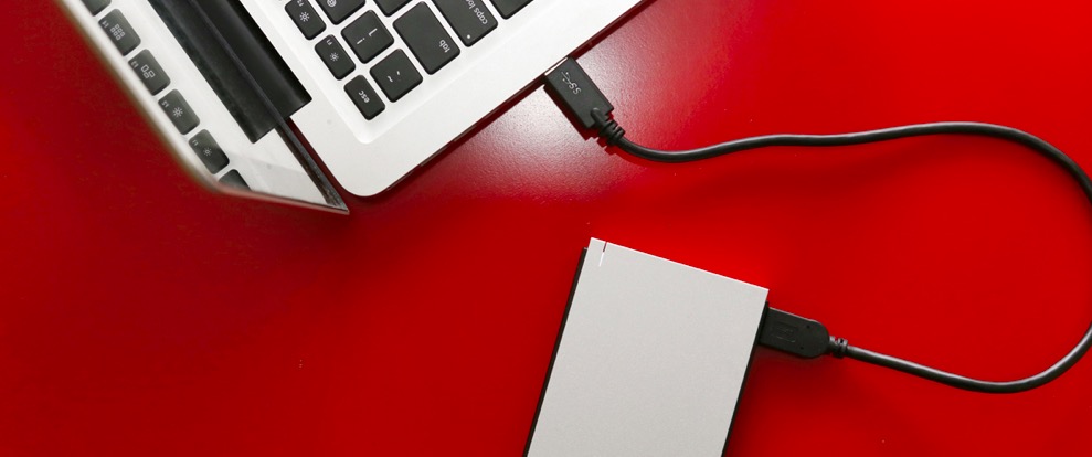 external hard drive connected to laptop