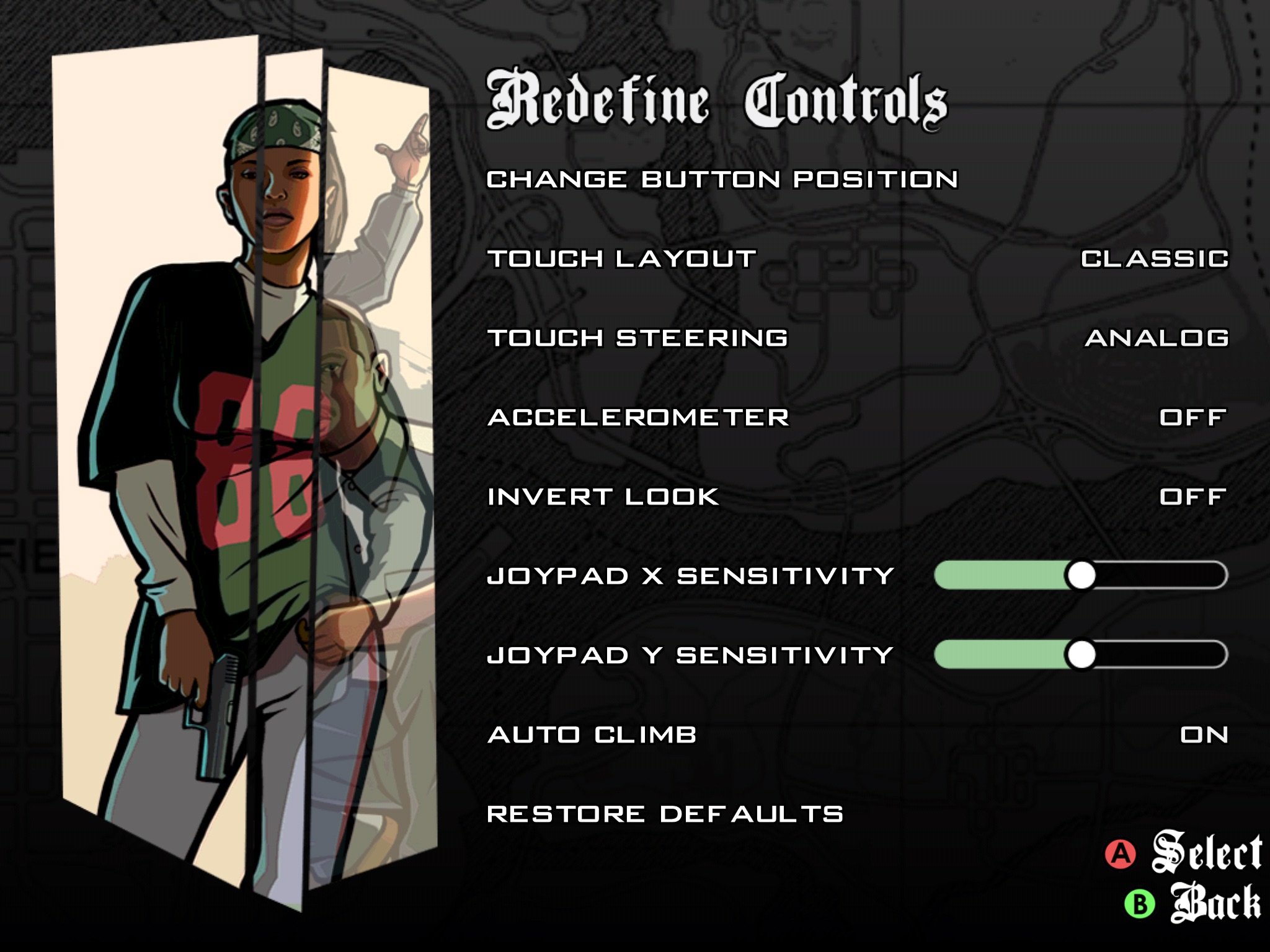 game control settings