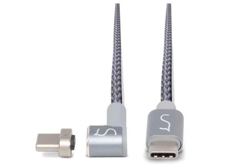 gray usb c cable with adapter