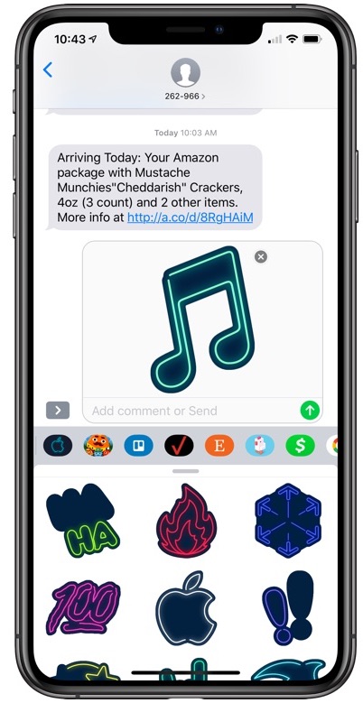 iphone screen with message