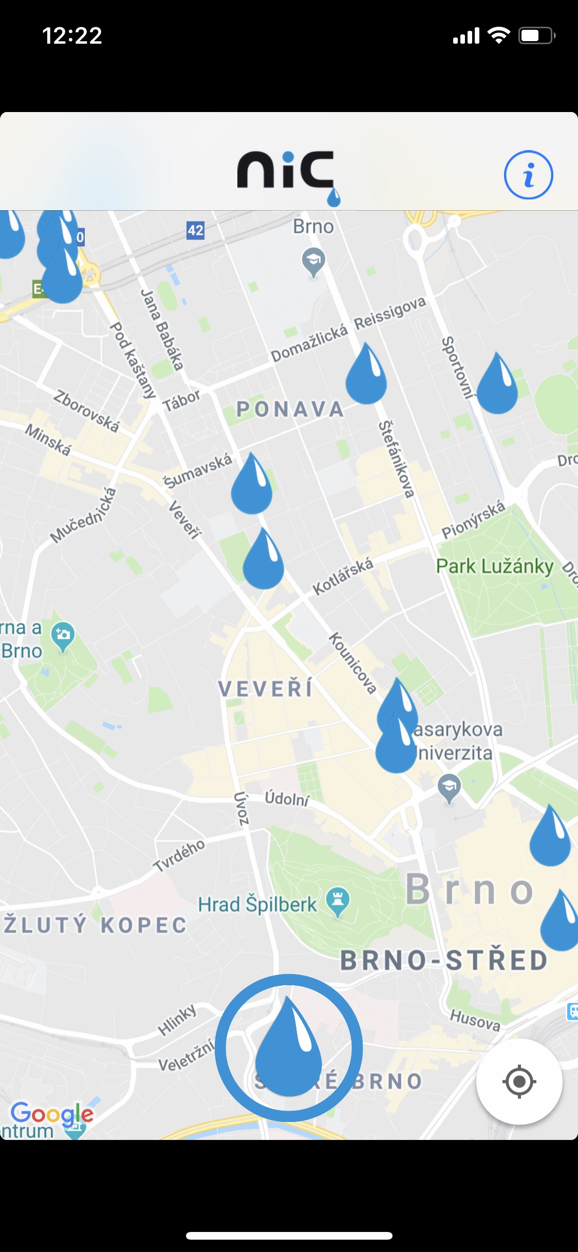 map app brno location drops