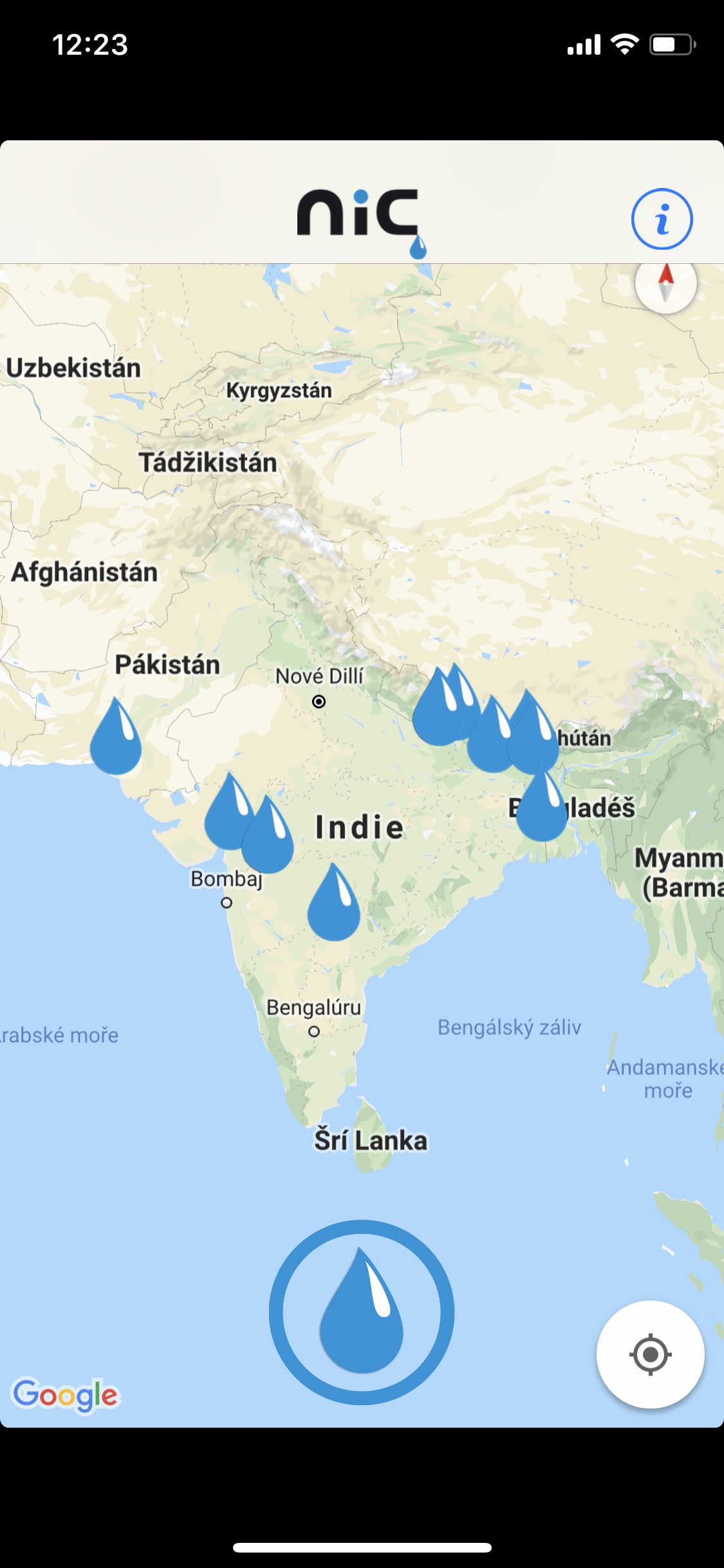 map app india location drops