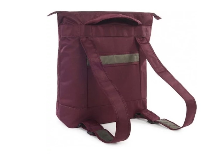 maroon backpack with straps