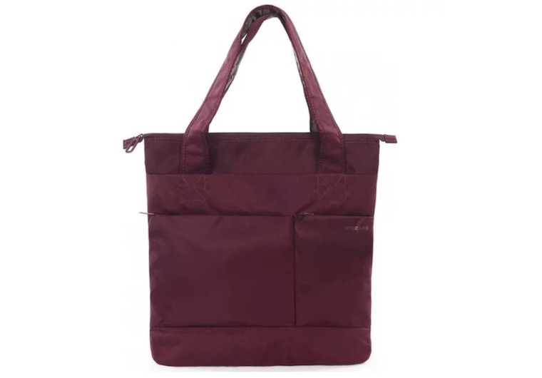 maroon tote backpack front view