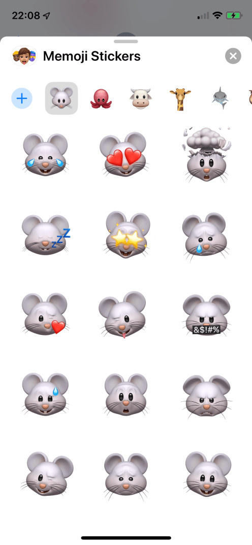 memoji stickers mouse