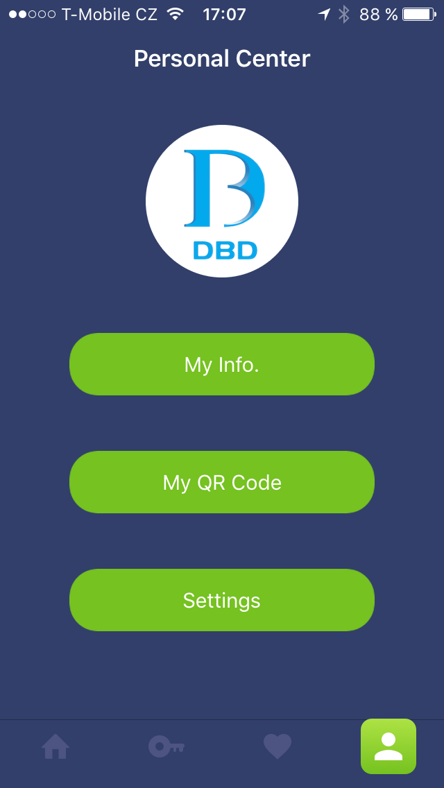 personal center screen