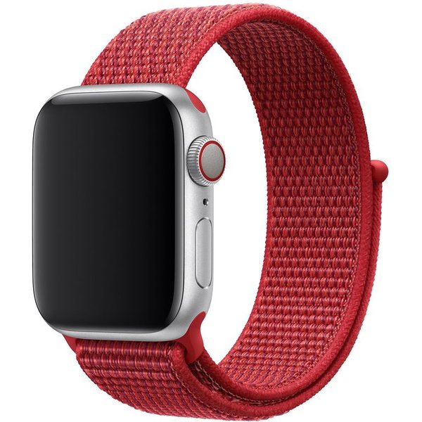 red smartwatch side view