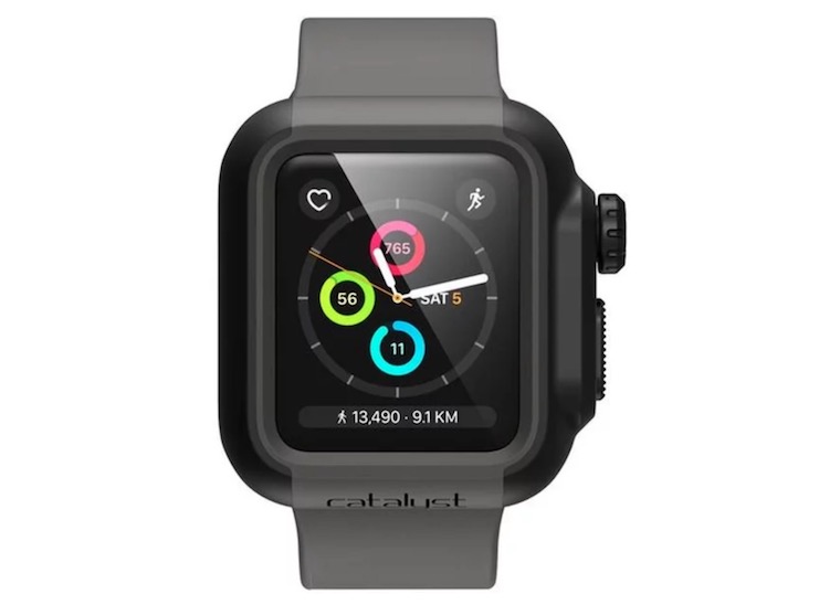 smartwatch front view gray band